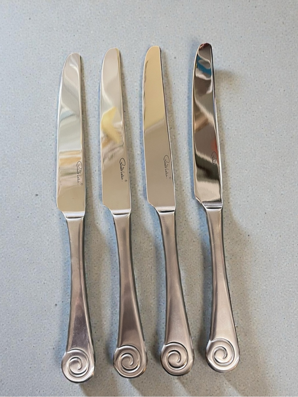 Robert Welch knives, set of 4, Ammonite Bright Stainless steel, bright and shiny